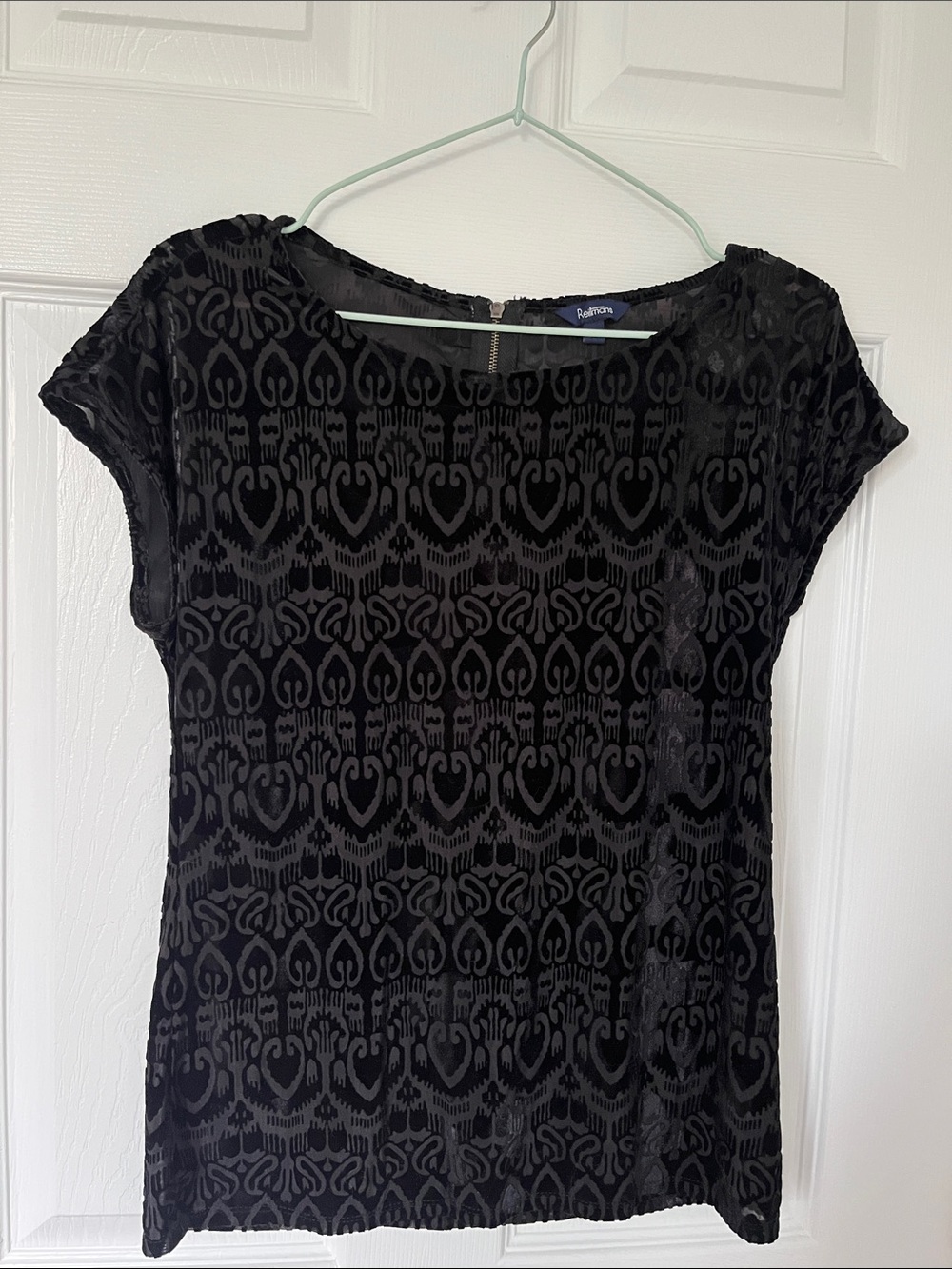 Black Velvet Burnout Cap Sleeve Tee